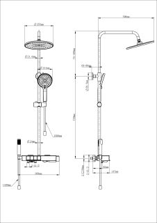 Душевая стойка Wonzon & Woghand Muse Forte WW-B3580-BG с термостатом брашированное золото