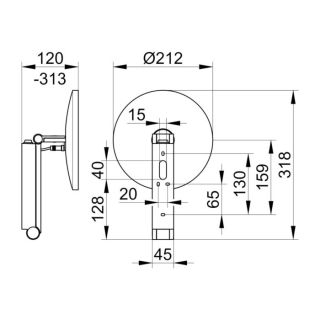 Косметическое зеркало Keuco iLook move 17612359004 титан чёрный шлифованный