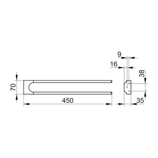 Полотенцедержатель Keuco Moll 12718250000 латунь шлифованная