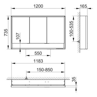 Зеркальный шкаф Keuco Royal Lumos  14305171301 120 см