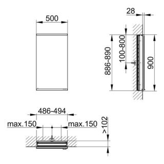Зеркальный шкаф Keuco Royal Modular 800010051000100 50 см