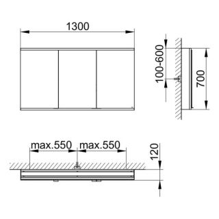 Зеркальный шкаф Keuco Royal Modular 800311130000200 130 см