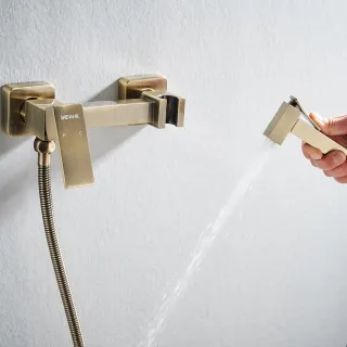 Гигиенический душ со смесителем Shevanik S137Q бронза