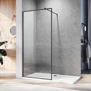 Душевая перегородка Veconi Korato KR-81GR, 700x2000, брашированный графит, прозрачное стекло