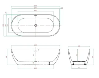 Акриловая ванна VagnerPlast Marbella KRBV180MAR7X-64 180x80см белый