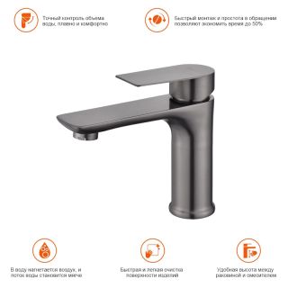 Смеситель для раковины Prohanss P35.10.09 графит