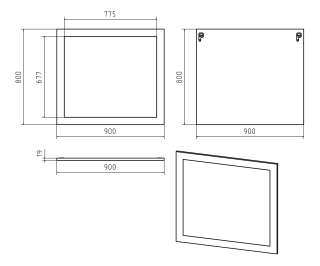 Зеркало Misty Купер 90см белый