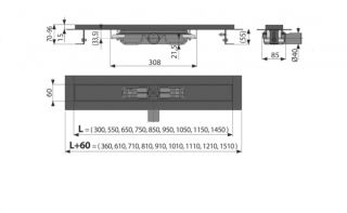 Душевой лоток AlcaPlast чёрный матовый 550мм APZ101BLACK-550