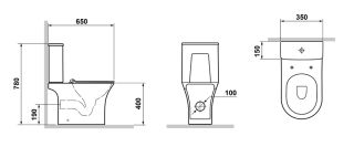 Унитаз-компакт Laguraty 1217 A безободковый белый