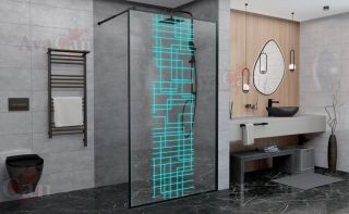 Душевая перегородка AvaCan LB120 чёрный