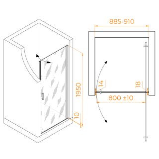 Душевая дверь RGW LE-003Gr 351200309-110 90см серый
