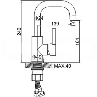 Смеситель для раковины Ledeme L1099B черный