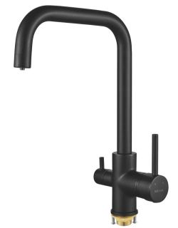 Смеситель для кухни Shevanik S228H с подключением фильтра чёрный