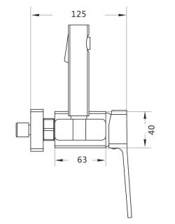 Гигиенический душ со смесителем Shevanik S8505T-1 оружейная сталь
