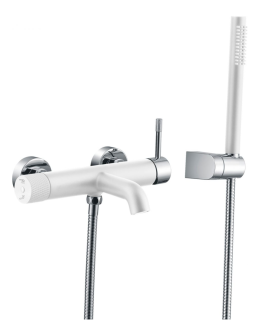 Смеситель для ванны Boheme Uno 463-WCR белый/хром
