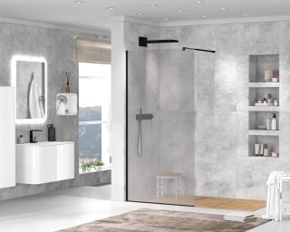 Душевая перегородка CEZARES LIBERTA-L-1-90-120-GR-NERO кронштейн 120см