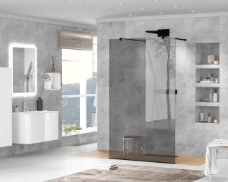 Душевая перегородка CEZARES LIBERTA-L-2-110-120-GR-NERO кронштейн 120 см