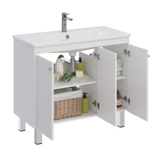 Тумба под раковину Lemark Romance LM07R100T 100 см белый глянец