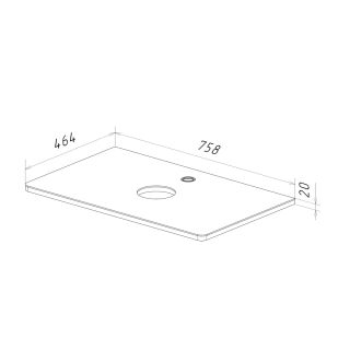 Столешница Lemark OLIVIA LM08OL80S  80 см из стекла цвет Белый