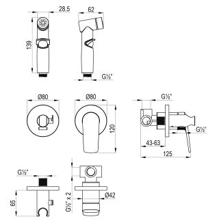 Гигиенический душ со смесителем Lemark Verba LM11419C хром