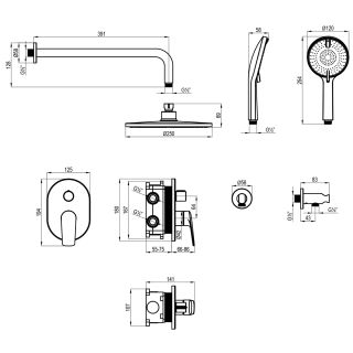 Душевой комплект Lemark Verba LM11429C хром