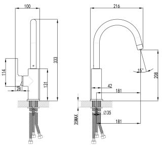 Смеситель для кухни Lemark Comfort LM3073PAN с подключением к фильтру питьевой воды антрацит