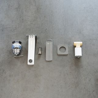 Встраиваемый смеситель для раковины Lemark Allegro LM5936CW с донным клапаном хром/белый