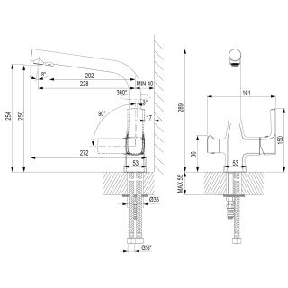 Смеситель для кухни Lemark Ursus LM7258BL с подключением к фильтру с питьевой водой чёрный
