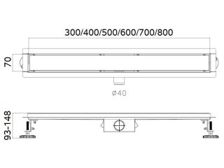 Душевой лоток Haiba HB94800 80см сатин