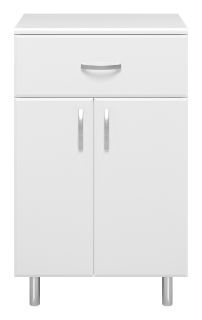 Напольная тумба Misty Люси с бельевой корзиной 50см белый