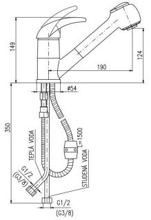 Смеситель для кухни Rav Slezak Dunaj D410.5ECO хром