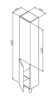 Шкаф Am.pm Like M80CSR0356VF правый 35 см белый-венге