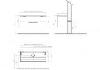Тумба под раковину BelBagno подвесная 60x55см Nero Lucido MARINO-600-2C-SO-NL-P