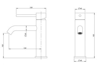 Смеситель для раковины Milacio Ultra MCU.550.SS нержавеющая сталь