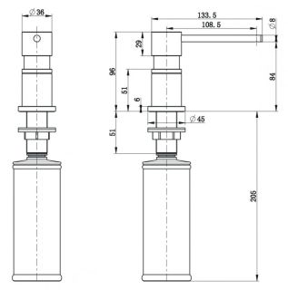 Дозатор для кухонной мойки Milacio MCU.935.SS нержавеющая сталь