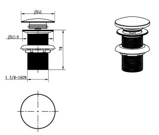 Донный клапан Boheme 612-MG без перелива золото матовое