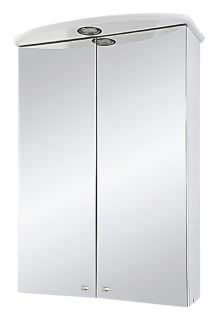 Зеркальный шкаф с подсветкой Misty Мимоза 50см белый