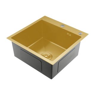 Мойка для кухни с коландером Gappo GS5050-3 золотой сатин