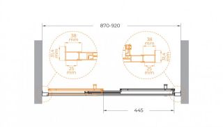 Душевая дверь CEZARES MOLVENO-BF-3-90-C-GM-IV оружейная сталь