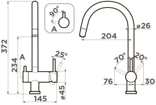 Смеситель для кухни Omoikiri Yamada GB графит