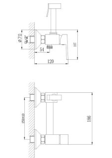 Гигиенический душ со смесителем Haiba HB5513-7 чёрный матовый