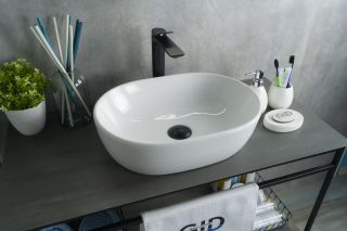 Раковина Gid N9026b 51113 накладная белая 48x35x13.5