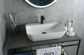 Раковина Gid N9047 51184 накладная белая 55x42x15