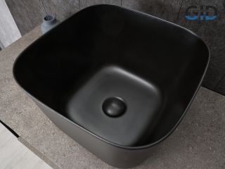 Раковина Gid N9301bg 53356 накладная черная графит 36x36x25.5