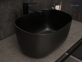 Раковина Gid N9302bg 53377 накладная черная графит 45x32x22