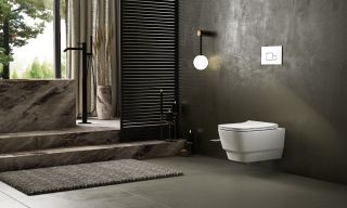 Подвесной унитаз Boheme Bello 971-2-W безободковый с функцией биде белый глянец