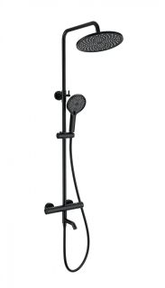 Душевая стойка Wonzon & Woghand INN 3 WW-B3065-T1-MB с термостатом чёрный матовый