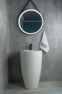 Раковина Gid Nb133 81106 накладная белая 49x49x82