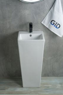 Раковина Gid Nb147 81104 накладная белая 34x33x85