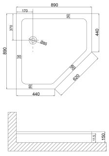 Душевой поддон Niagara NG-90-90D 90x90см белый